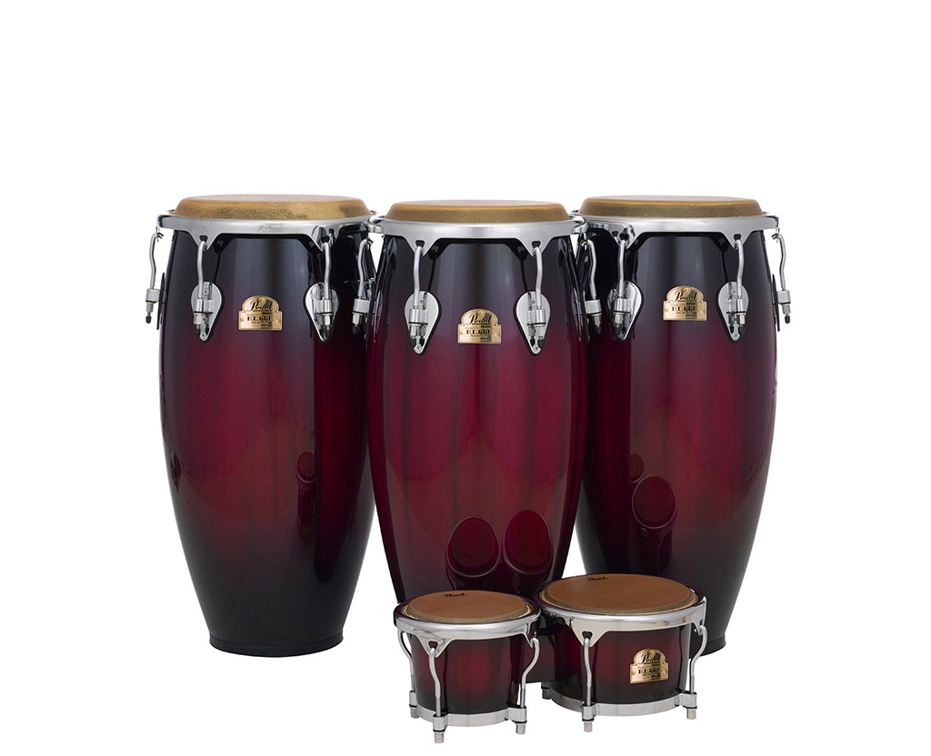 تومبا سه تايي با بانگو و پايه مدل Elite Congas Pearl - Image 1