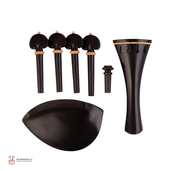 ir01 ست ویولن زیرچانه گوشی سیم گیر و پین مدل آبنوس - Image 1